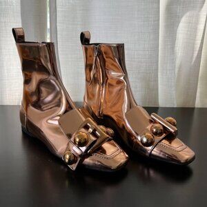 No21 Rosegold zip-up boots. Size 37IT US 6.5 - 7.